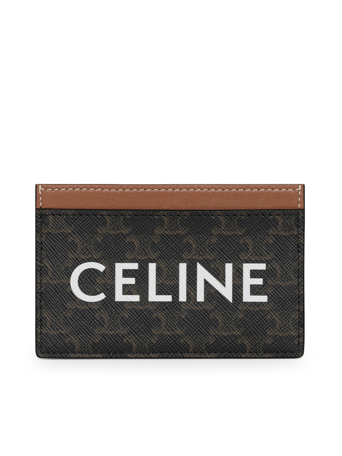 TRIOMPHE CANVAS CARD HOLDER WITH CELINE TAN PRINT