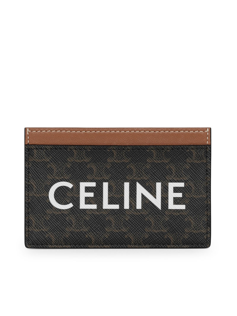 TRIOMPHE CANVAS CARD HOLDER WITH CELINE TAN PRINT