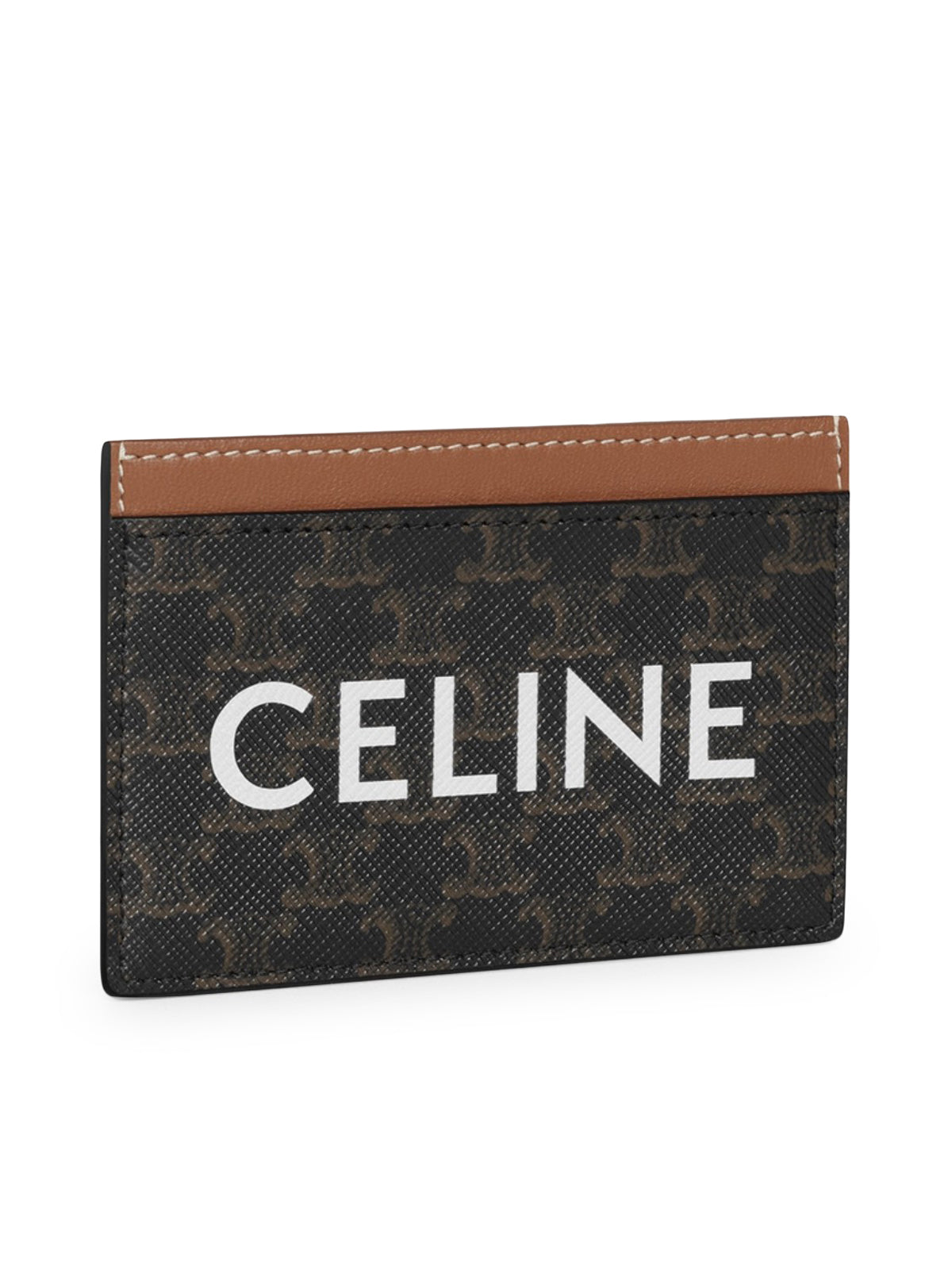 TRIOMPHE CANVAS CARD HOLDER WITH CELINE TAN PRINT