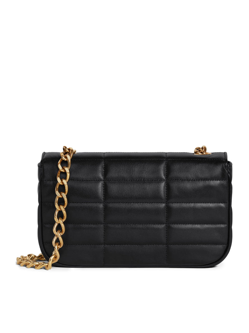 CELINE MONOCHROME QUILTED SHOULDER BAG WITH GOAT LEATHER CHAIN