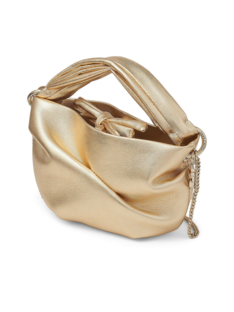 Gold Metallic Nappa Bag with Twisted Handle
