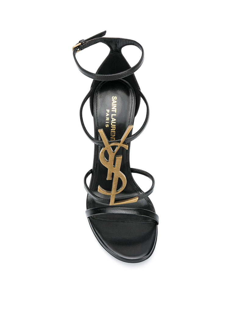 strappy logo stiletto sandals