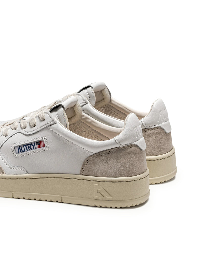 MEDALIST LOW SNEAKERS IN WHITE LEATHER AND SUEDE