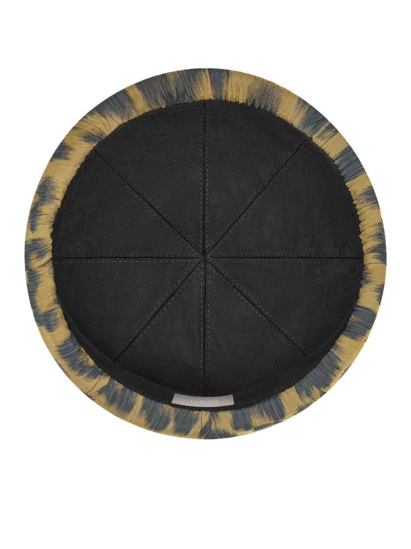 Multicolour technical taffeta with leopard print