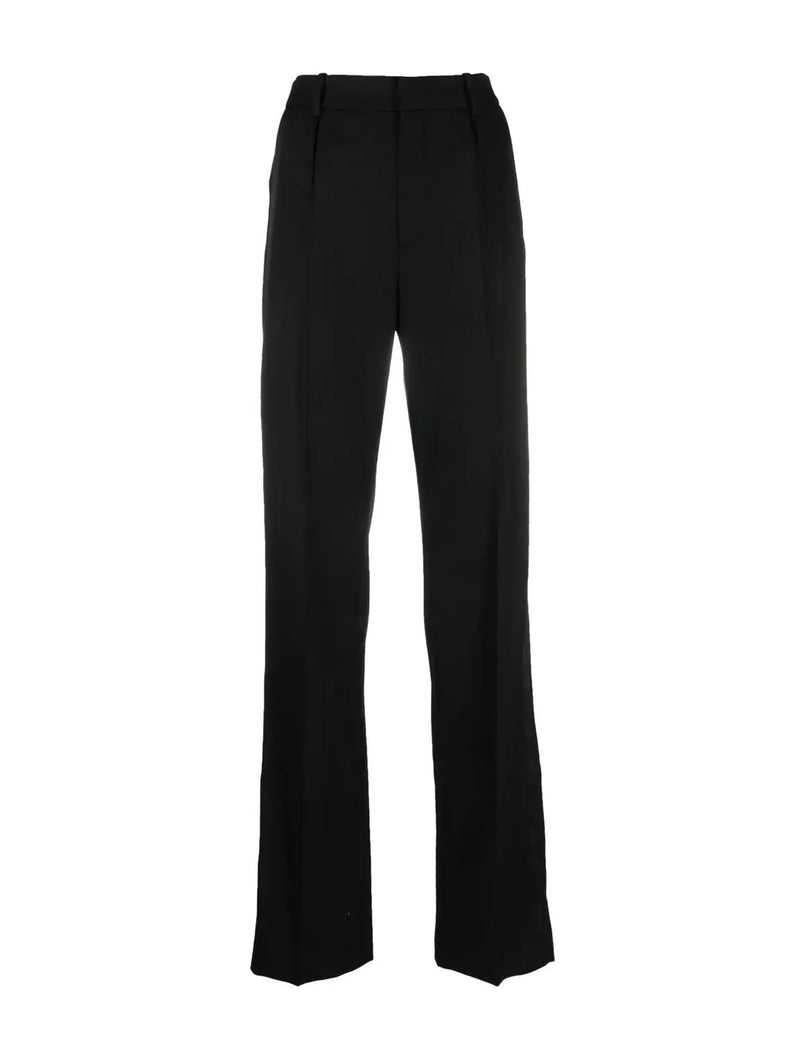 high-waisted straight-leg trousers