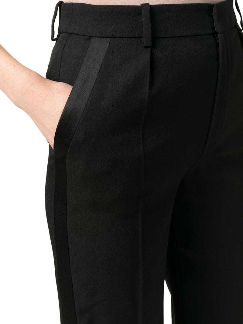 high-waisted straight-leg trousers