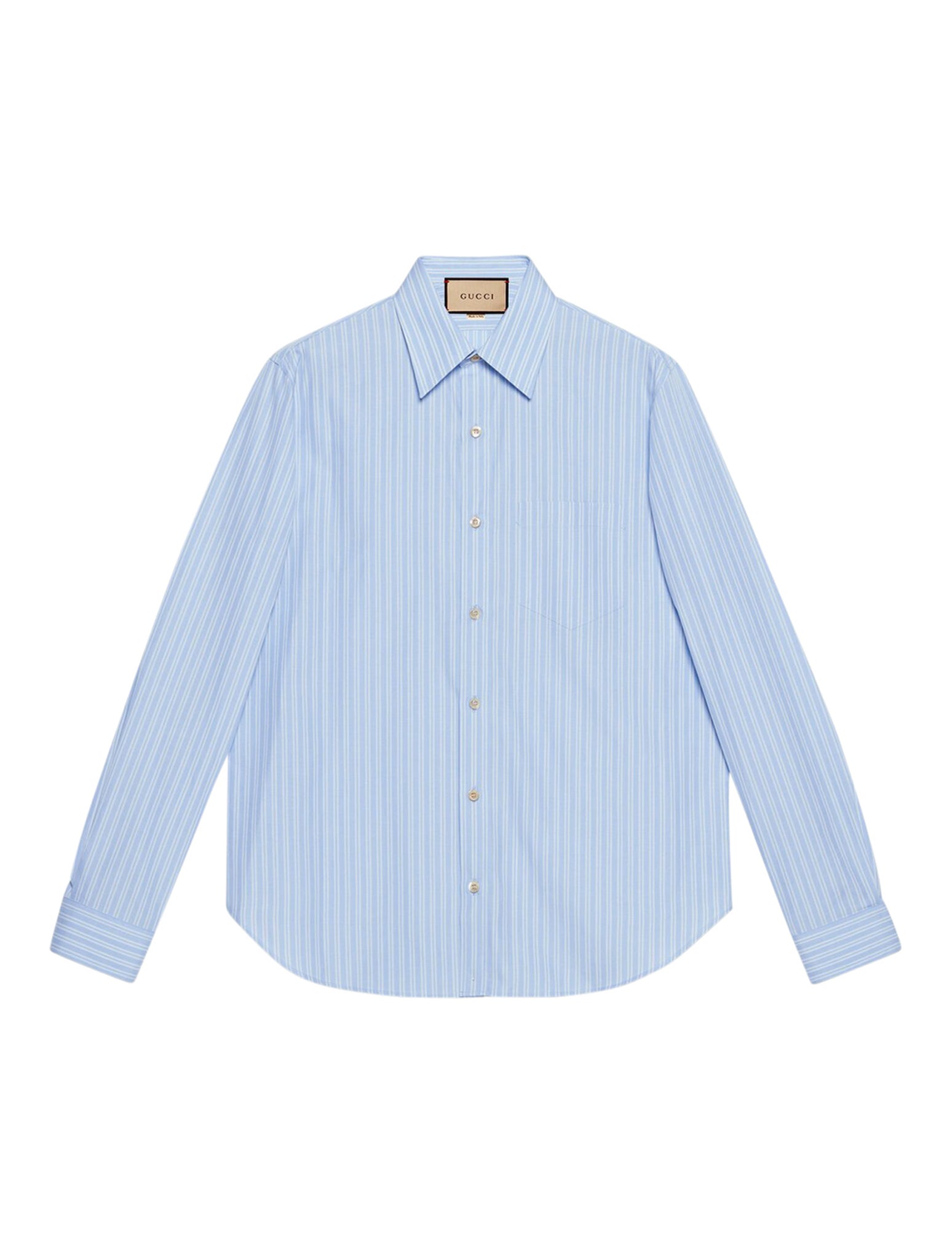 Striped cotton shirt with pocket