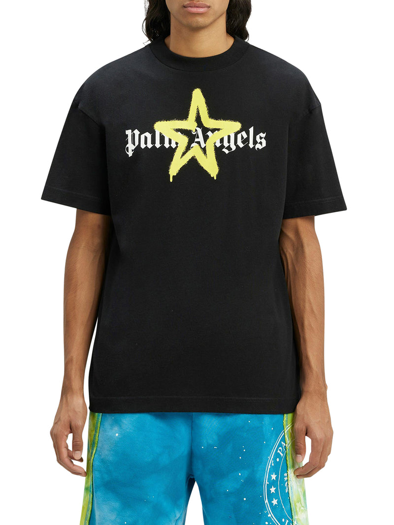 Star Sprayed T-shirt in black - Palm Angels® Official