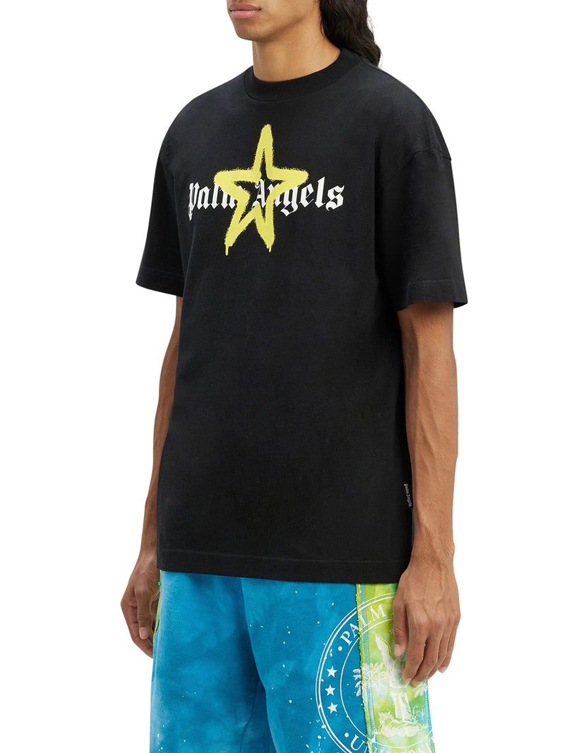 Star Sprayed T-shirt in black - Palm Angels® Official