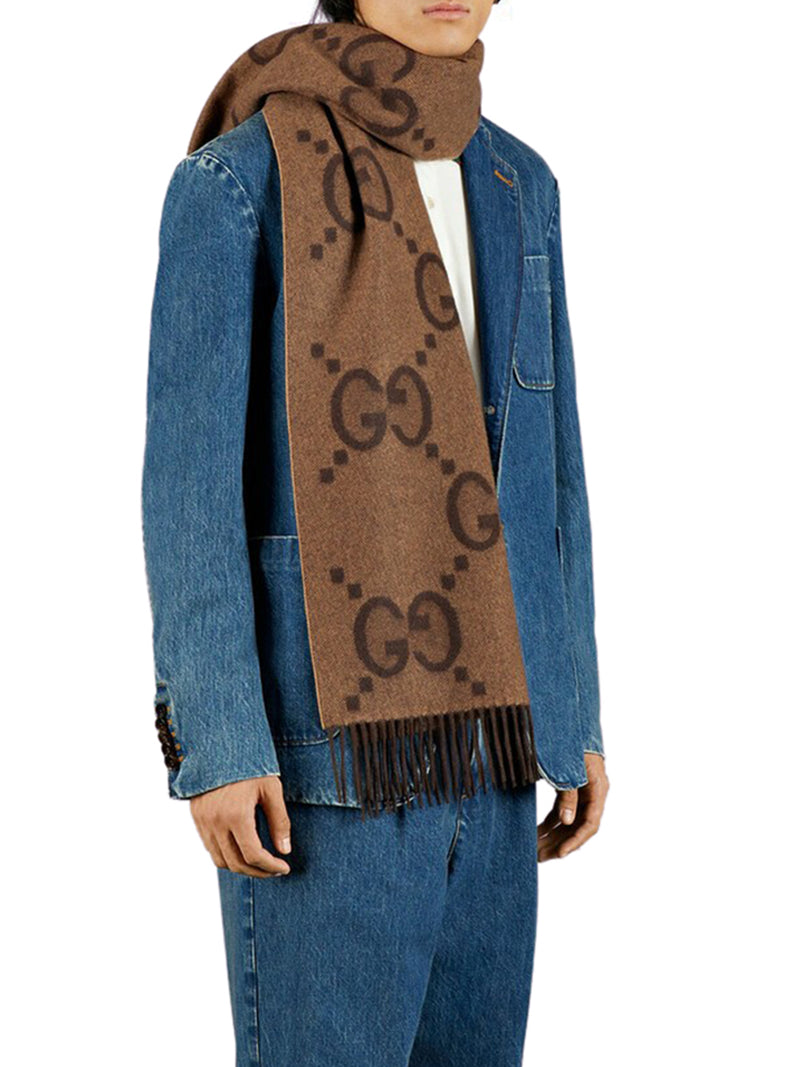GG jacquard cashmere scarf