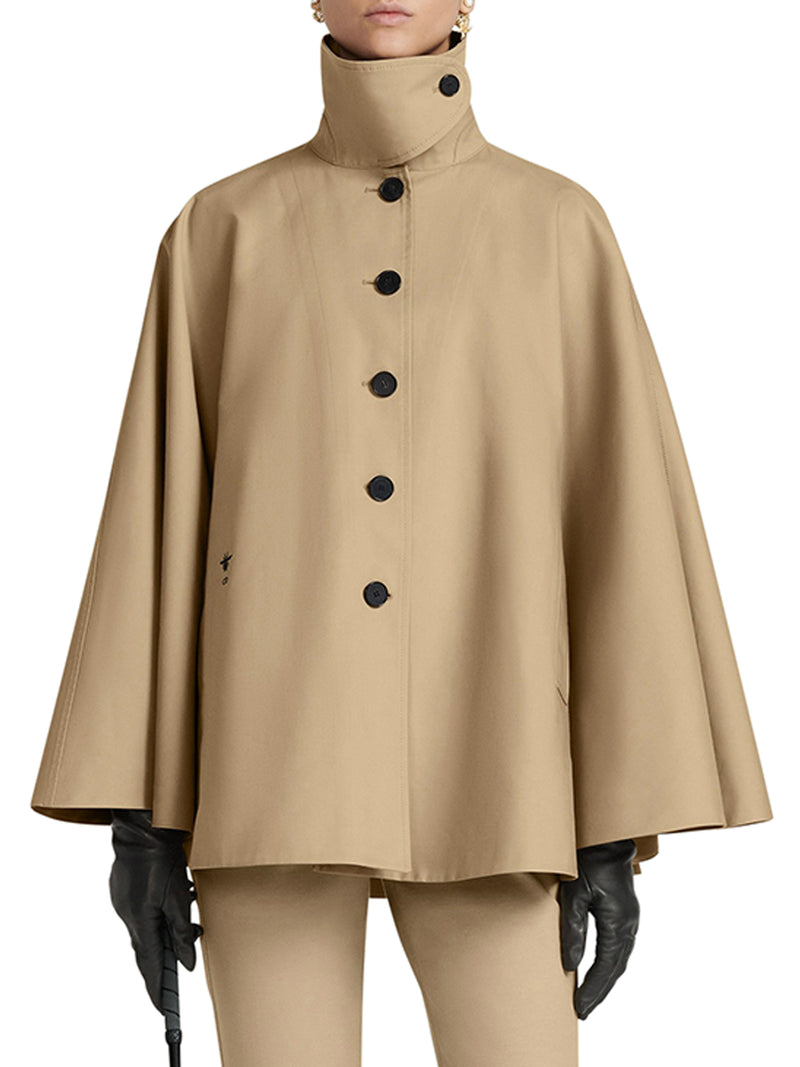 BEIGE COTTON GABARDINE CAPE