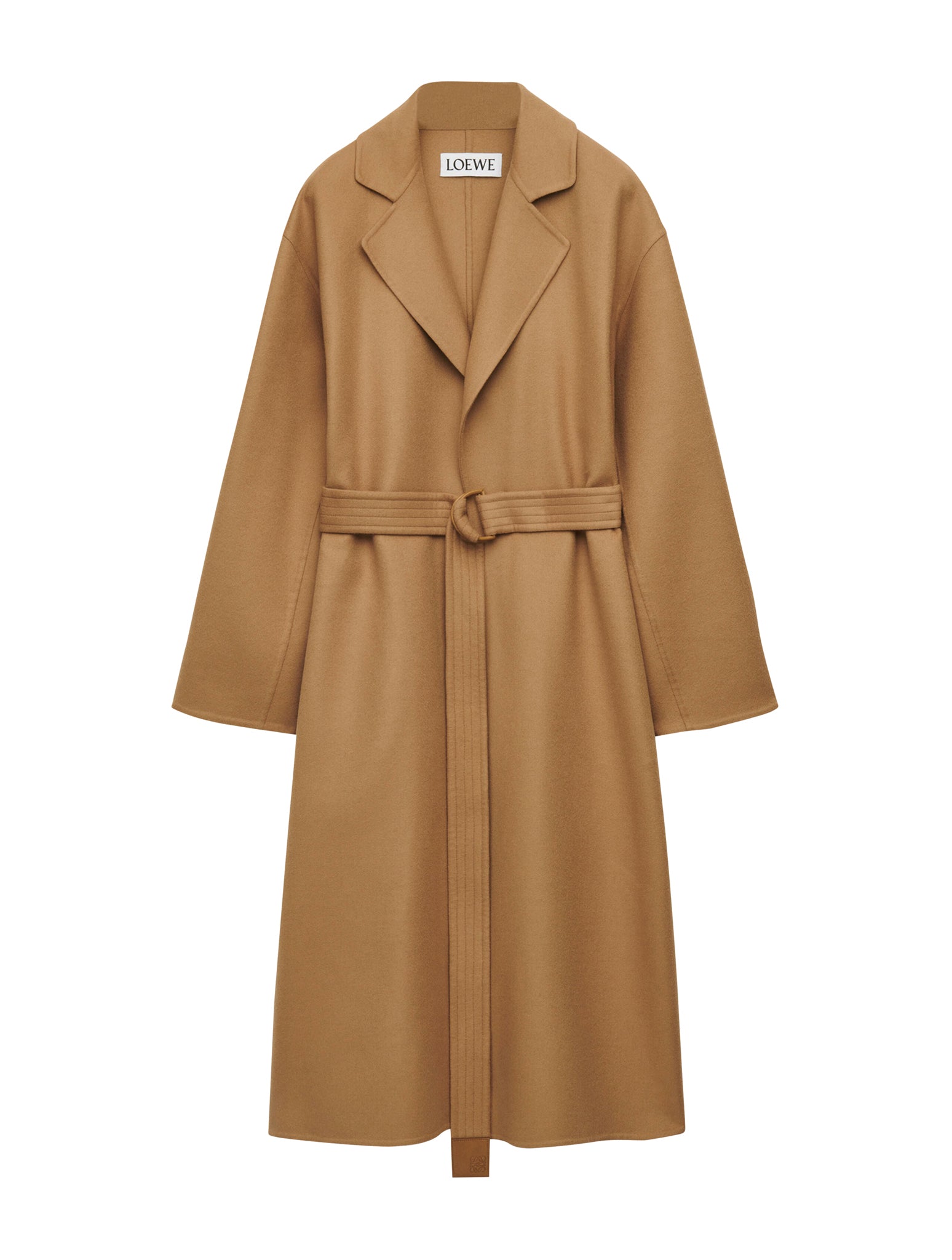 Belted coat in wool and cashmere
