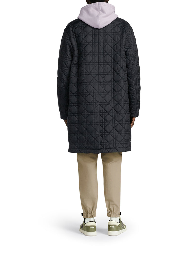 COAT Navy blue silk blend canvas