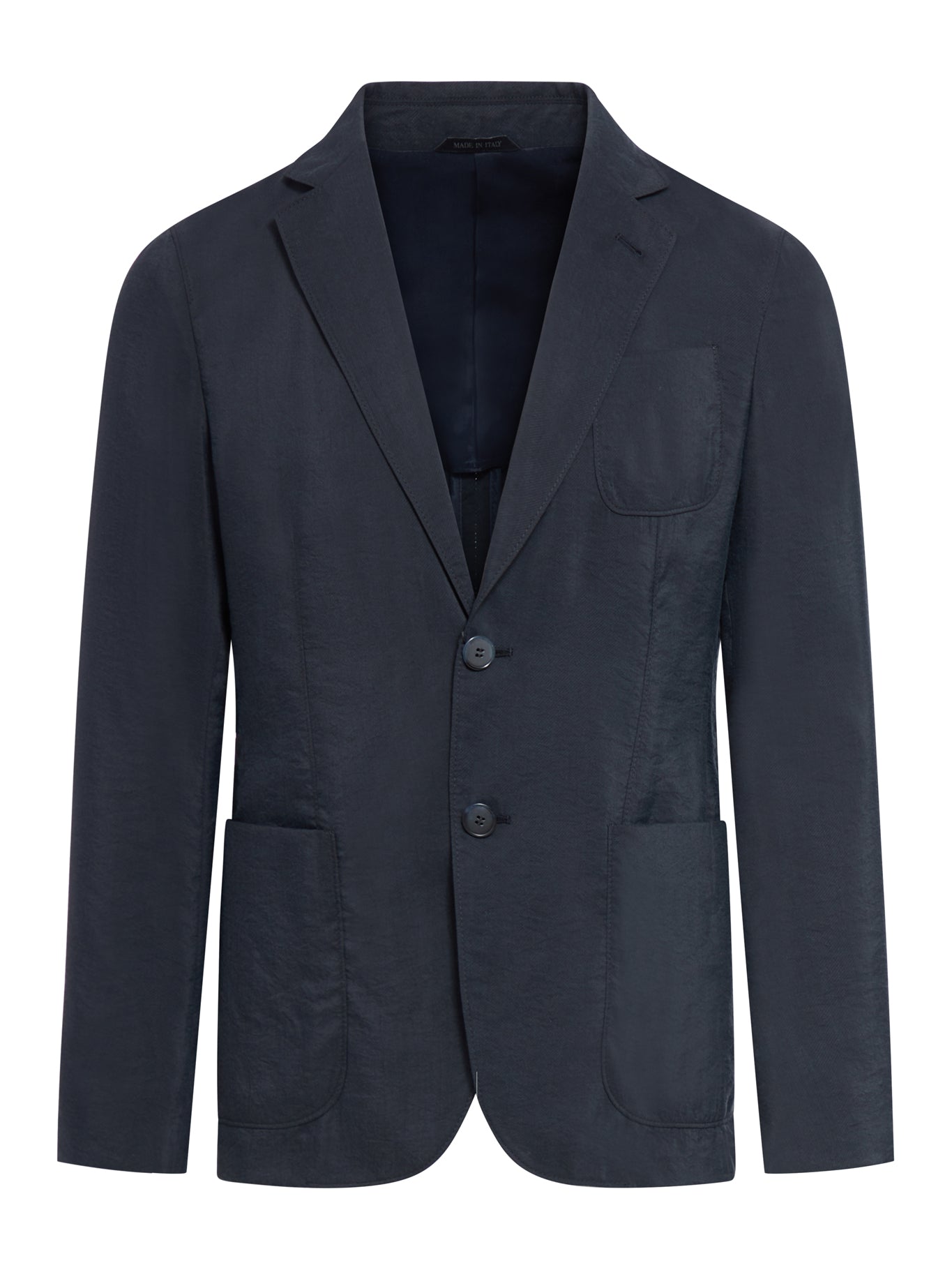 Regular-fit single-breasted blazer in cotton by Giorgio Armani