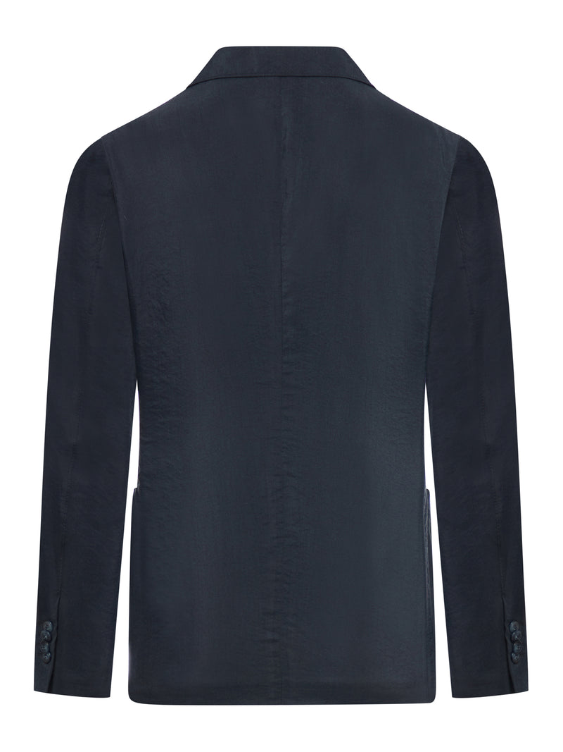 Regular-fit single-breasted blazer in cotton by Giorgio Armani