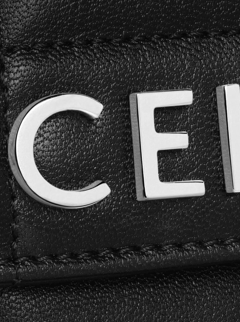 CELINE MONOCHROME QUILTED SHOULDER BAG WITH GOAT LEATHER CHAIN