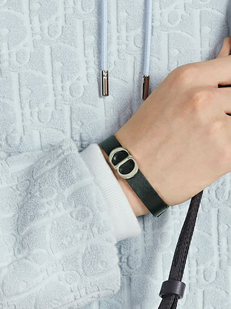 CD ICON LEATHER BRACELET