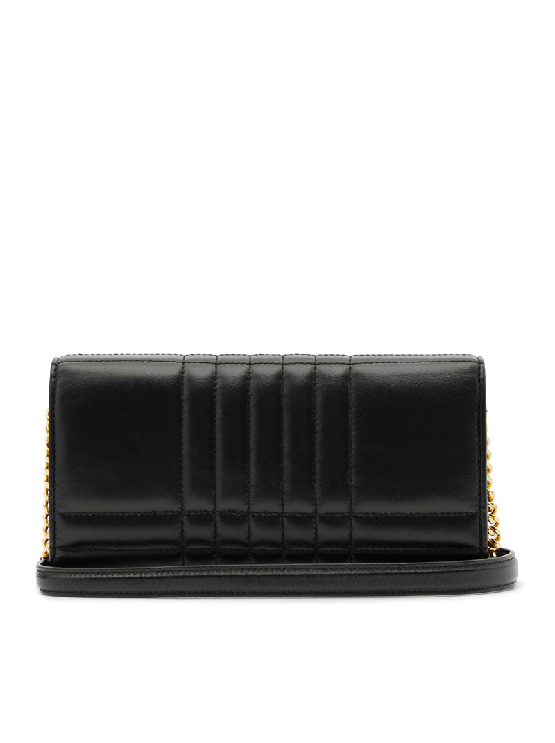 Lola wallet in quilted leather with detachable shoulder strap