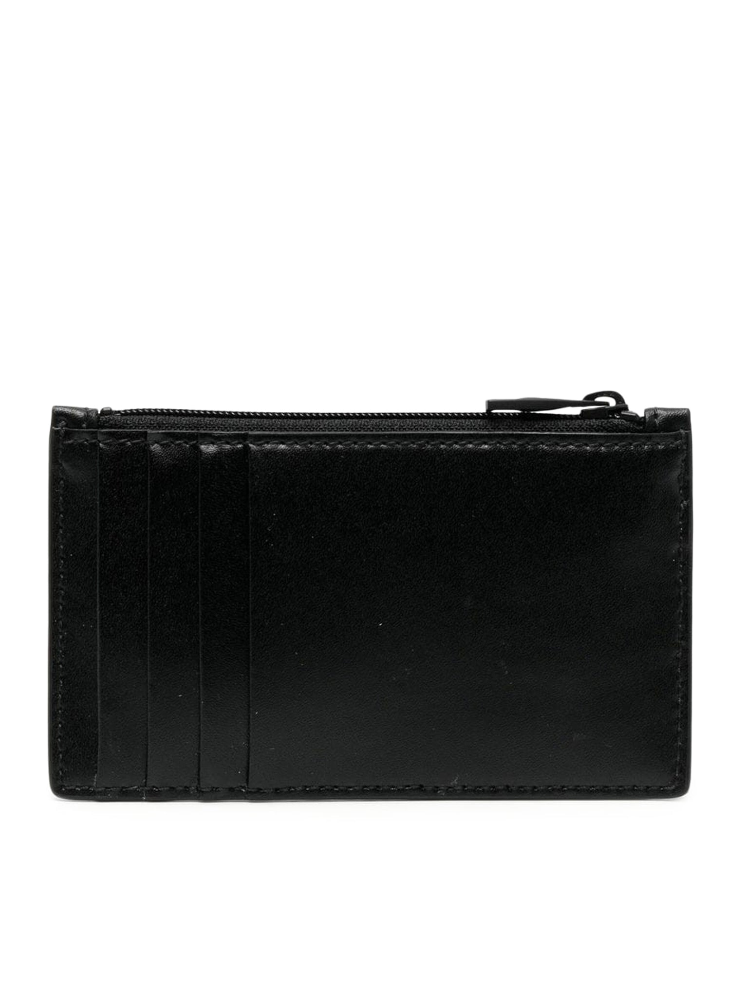 logo-print leather wallet