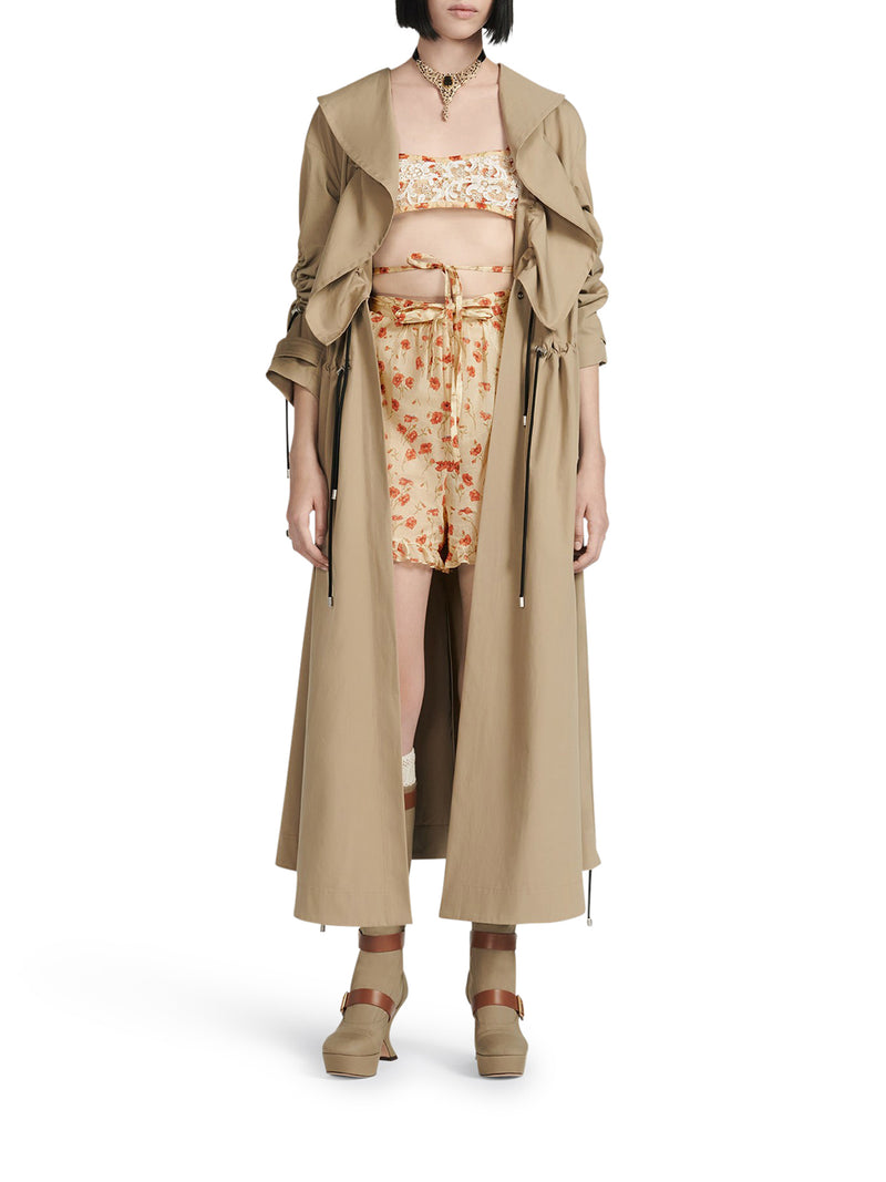 TRENCH WITH RUFFLES