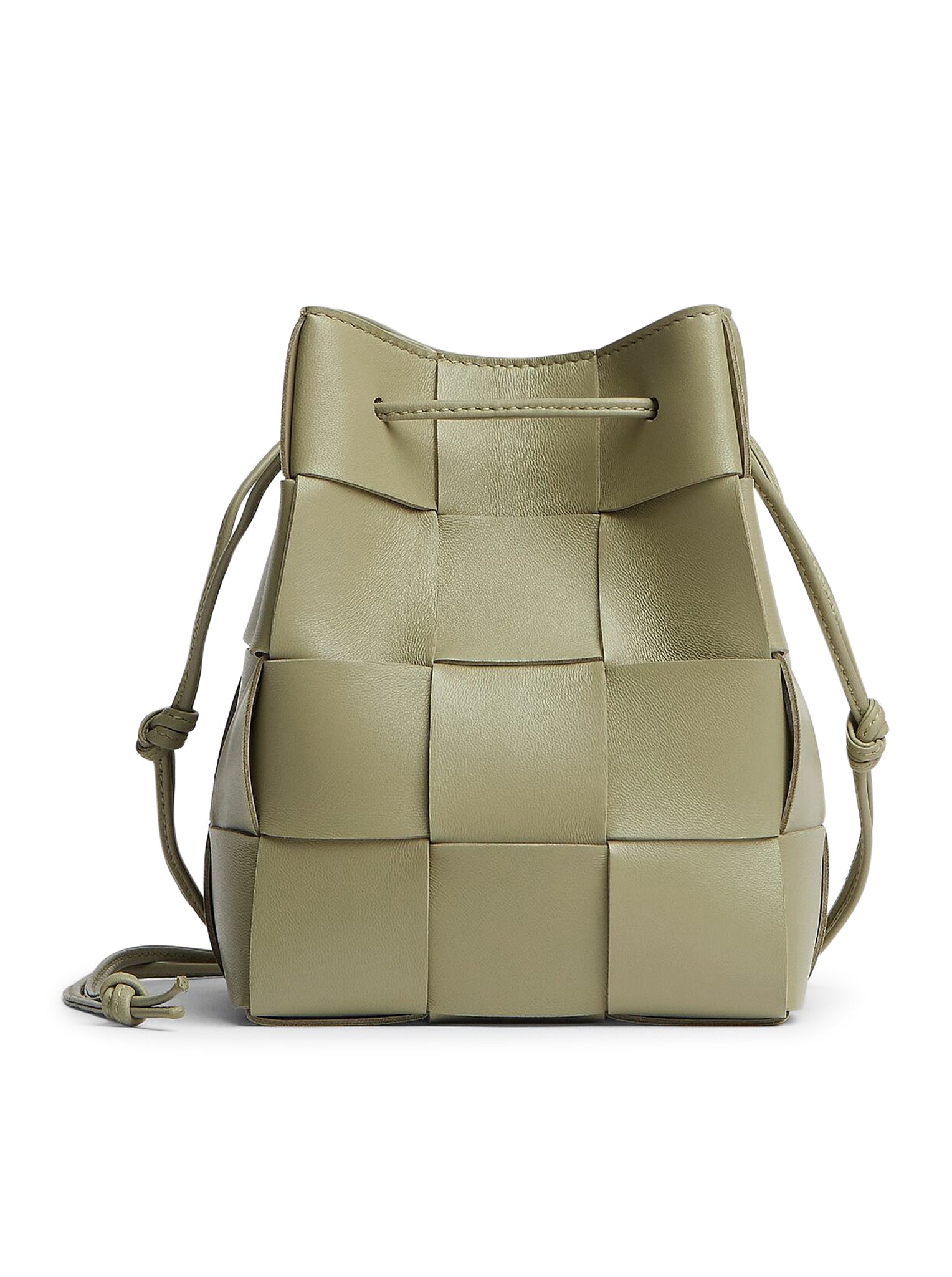 Bottega Veneta Mini Intrecciato Leather Crossbody Bag in 2916  Travertine-Gold