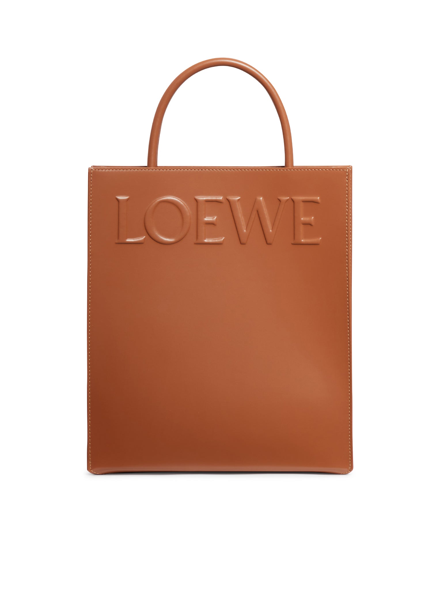 Leather Tote Bag With Embossed Logo