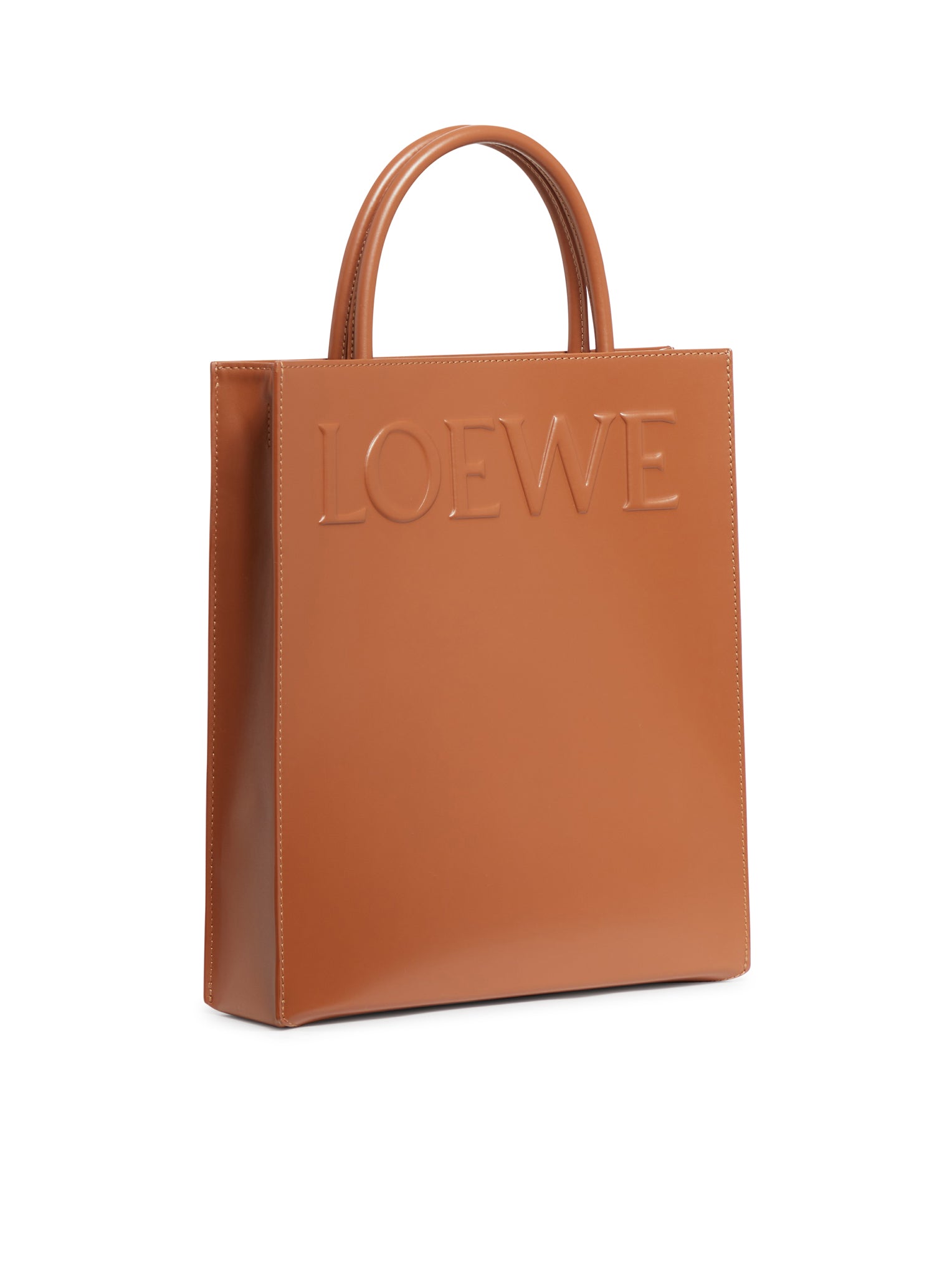 Leather Tote Bag With Embossed Logo