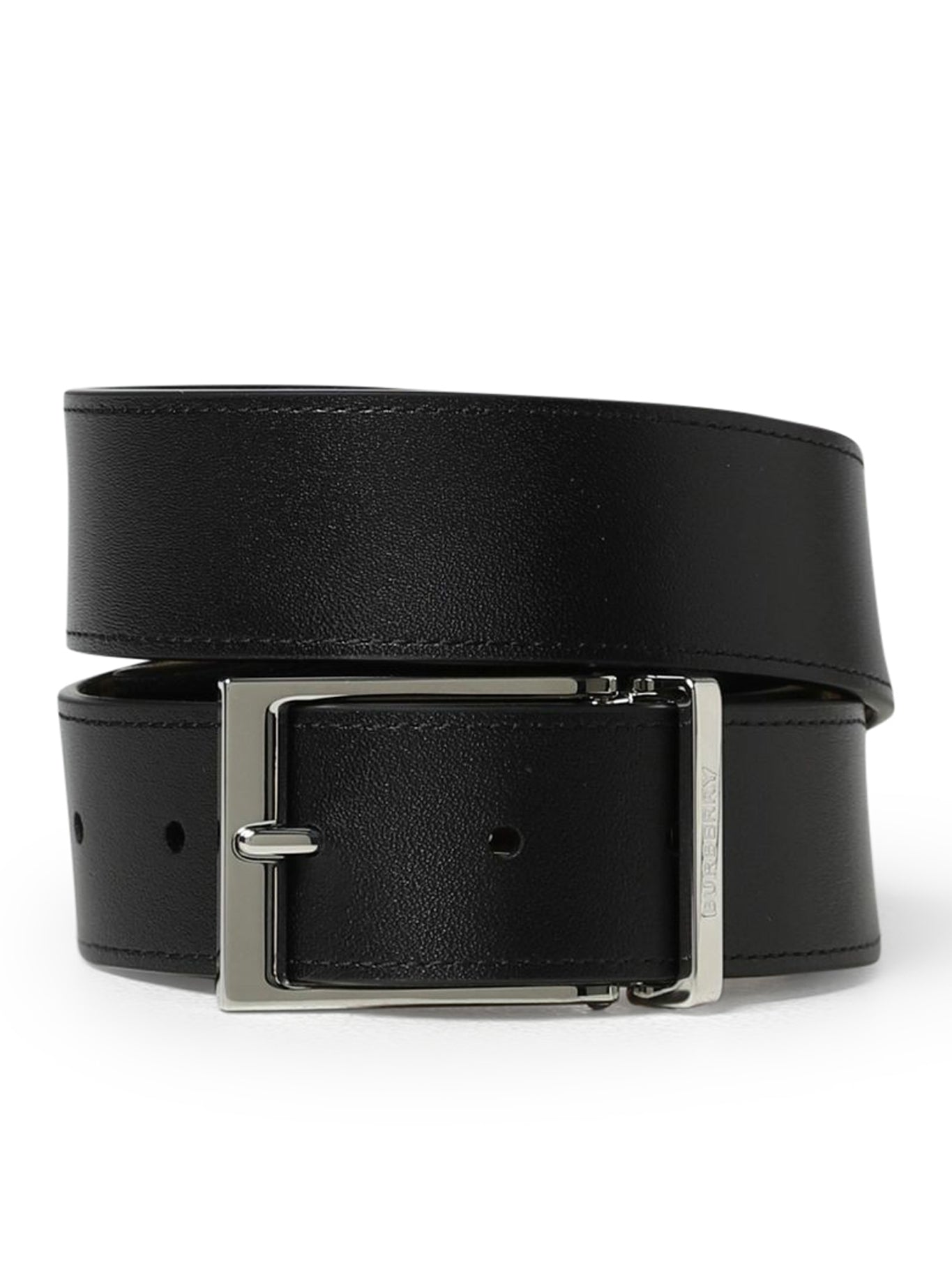 Burberry - Men - 3.5cm Reversible Leather Belt Black - EU 95