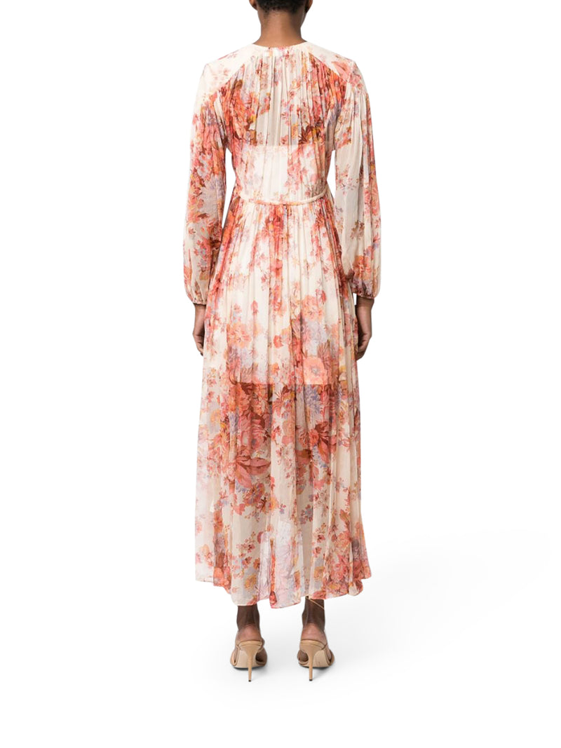 Devi floral-print silk dress