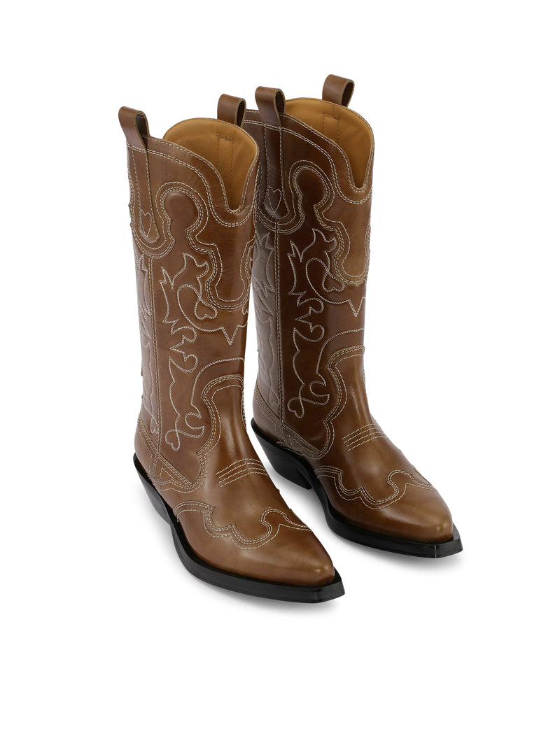 MID SHAFT EMBROIDERED WESTERN BOOT