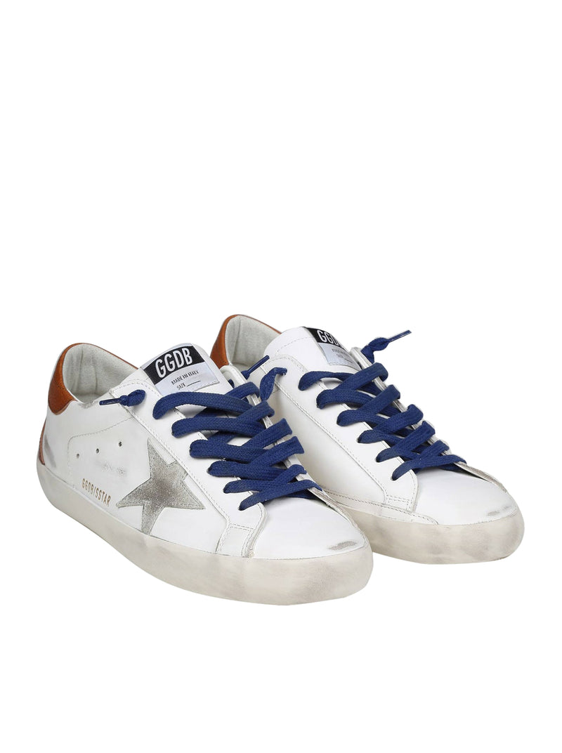 GOLDEN GOOSE SUPER STAR SNEAKERS IN WHITE LEATHER