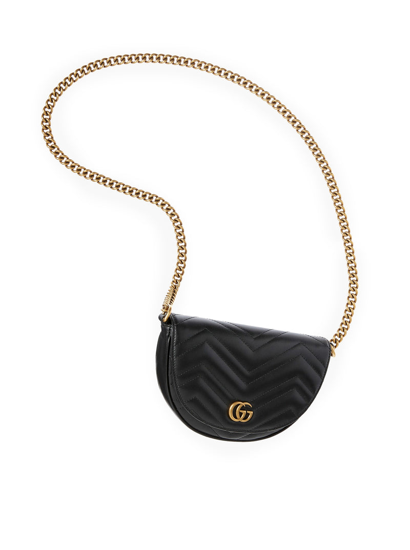 GG MARMONT MINI BAG IN MATELASSÉ LEATHER WITH CHAIN