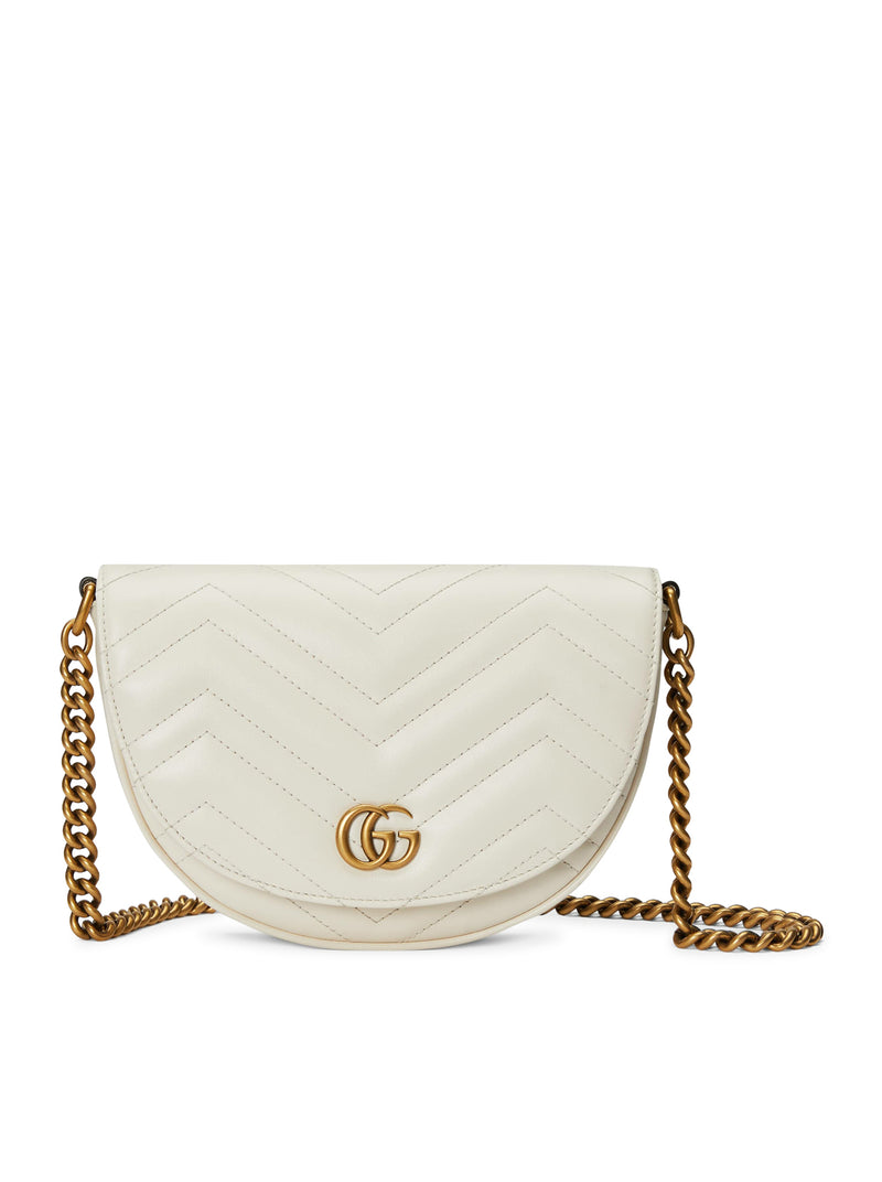 Gucci GG Marmont Mystic White Leather Camera Bag New