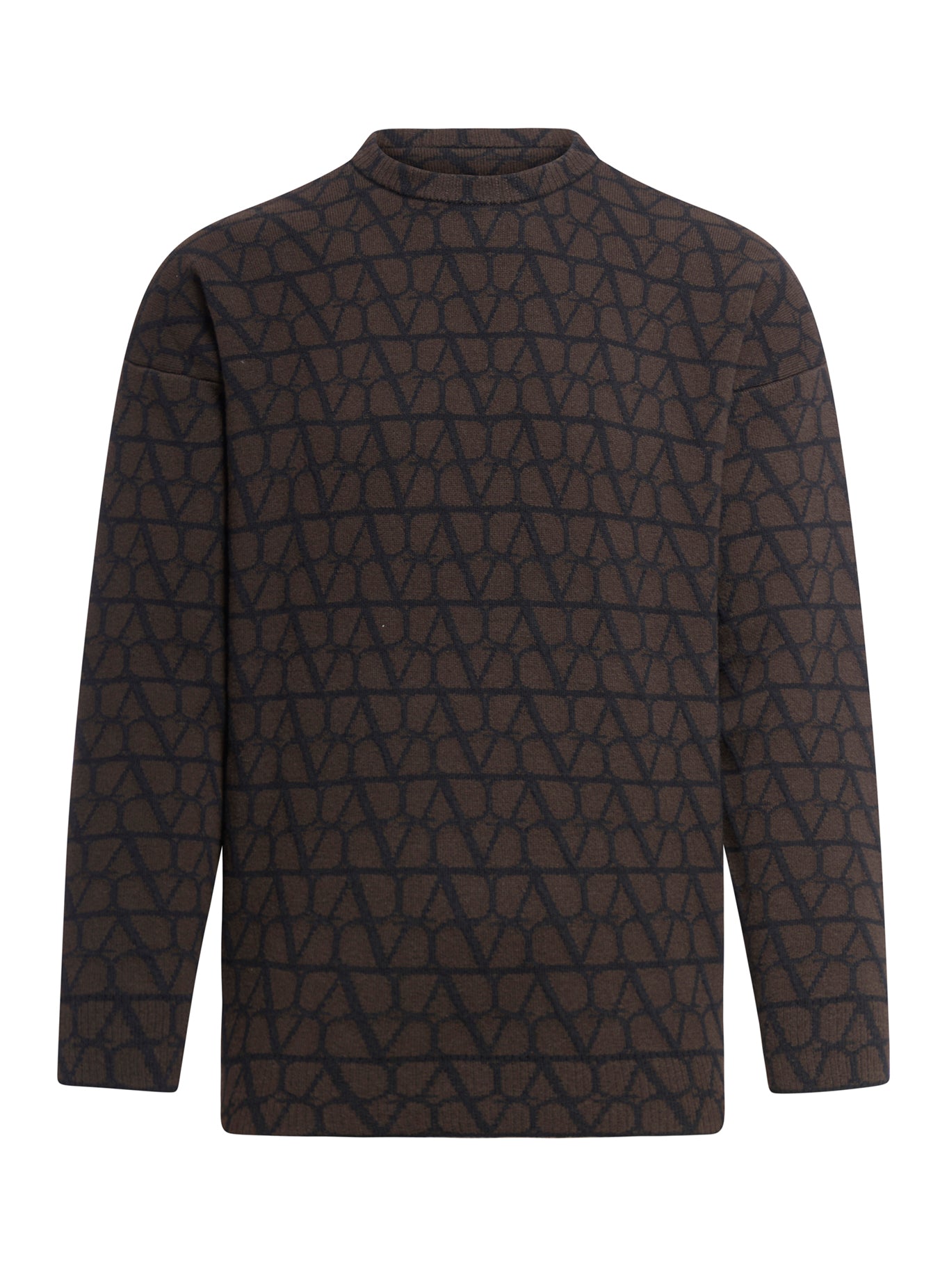 CREWNECK WOOL SWEATER WITH TOILE ICONOGRAPHE PATTERN