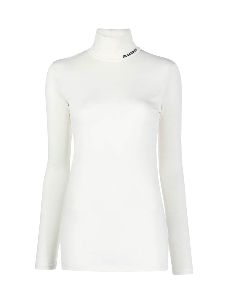 Long sleeve top with funnel neckline