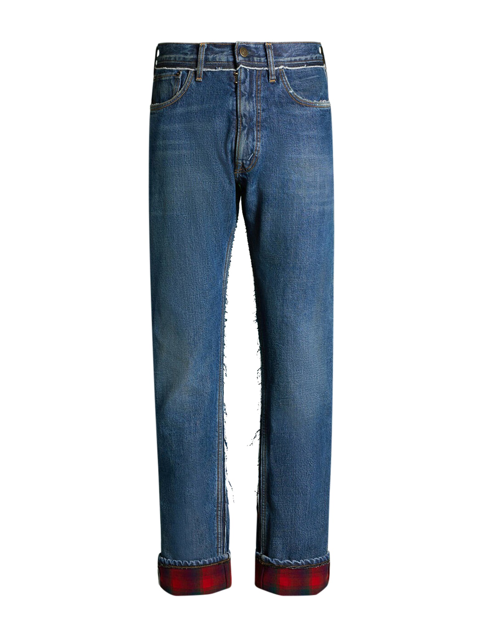 Jeans with Pendleton inserts