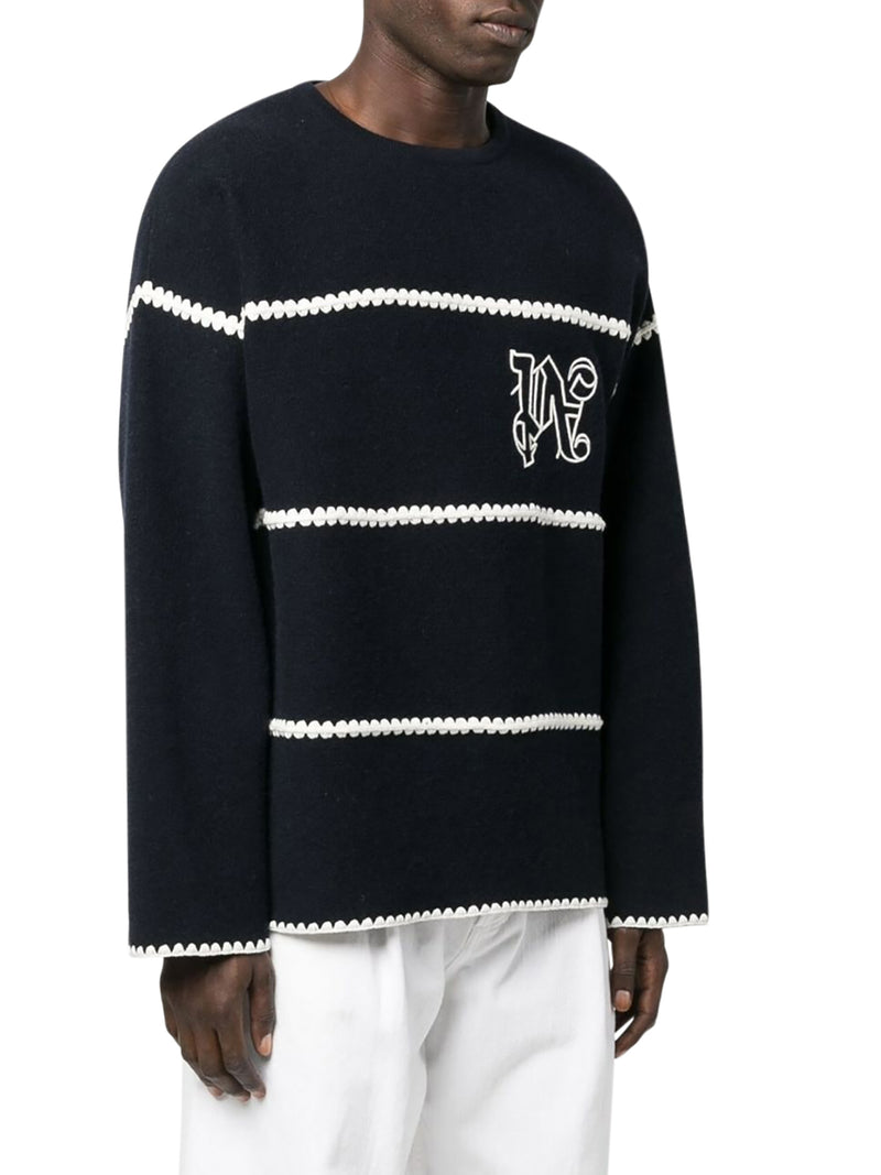 Striped sweater with embroidery