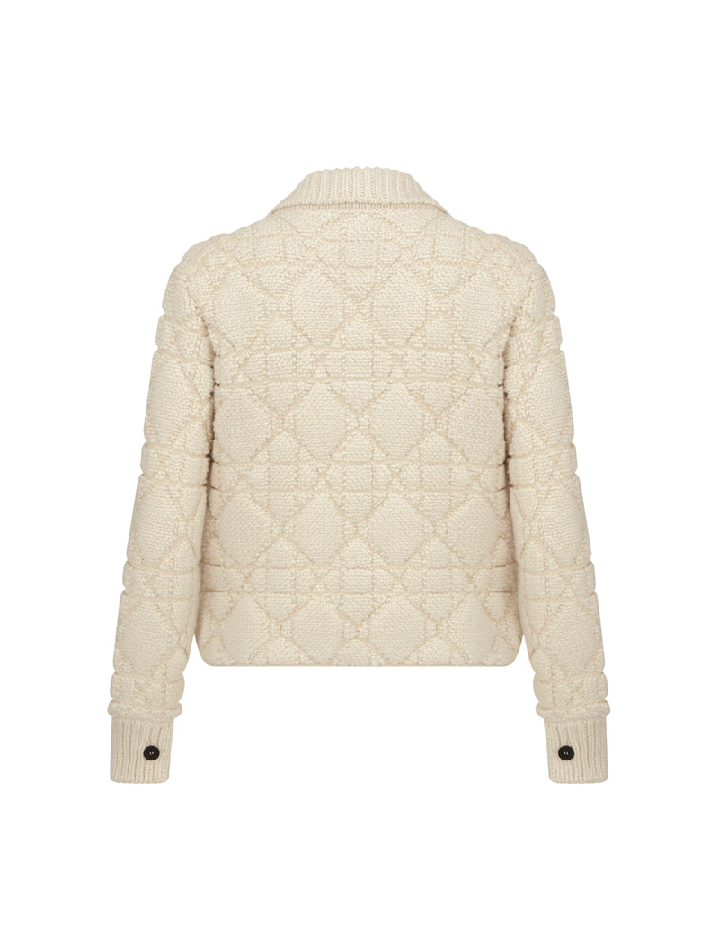 White technical cashmere and wool sweater