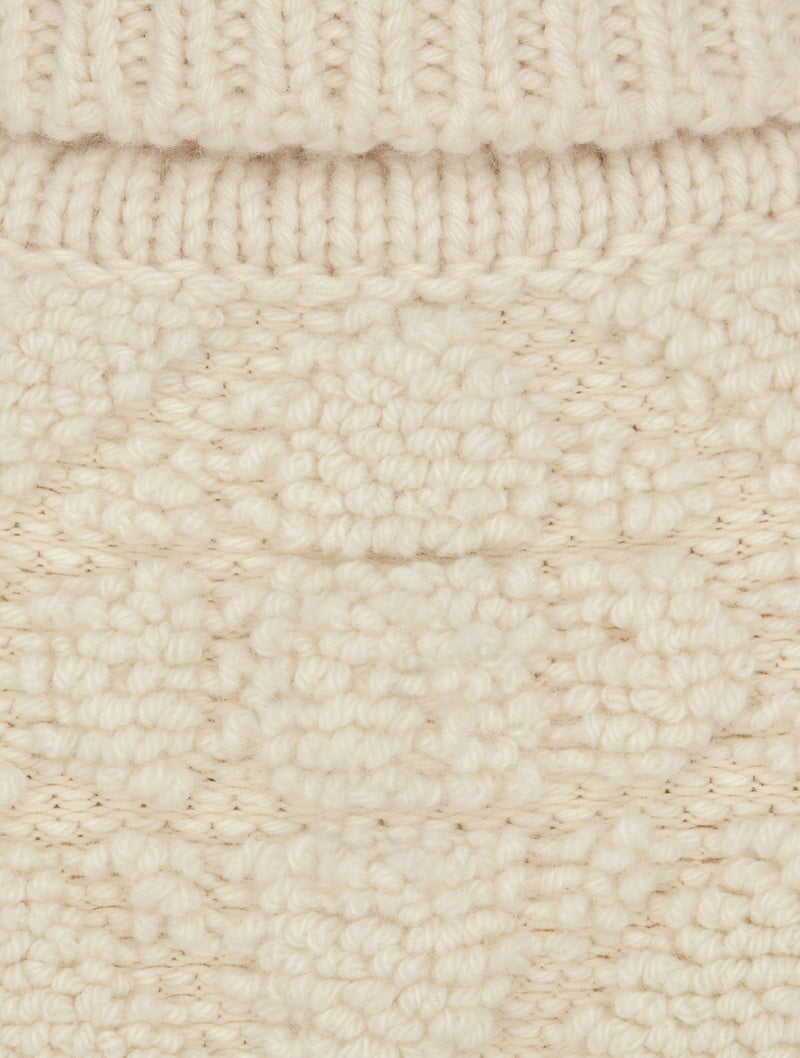 White technical cashmere and wool sweater