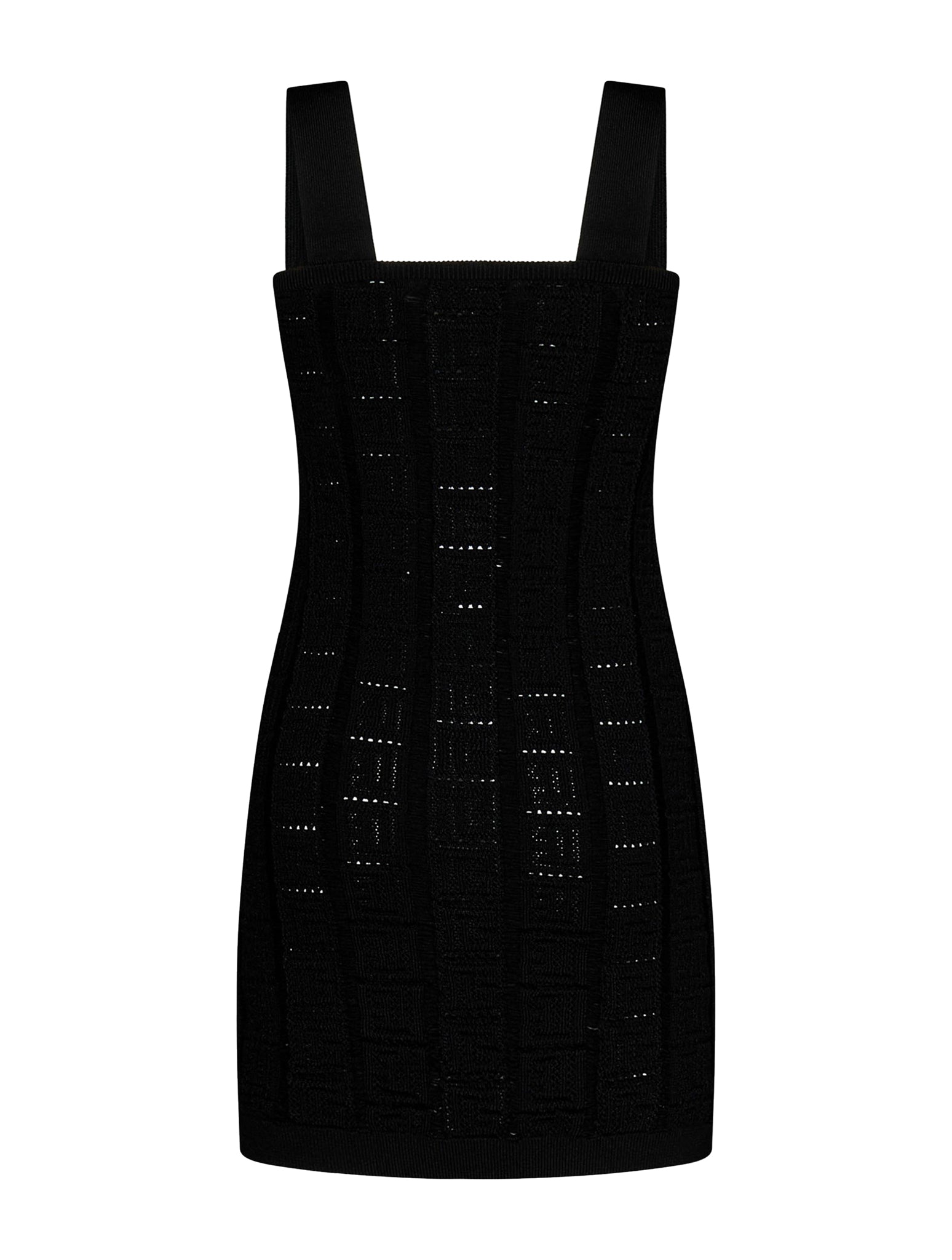 Black viscose blend monogram knit minidress