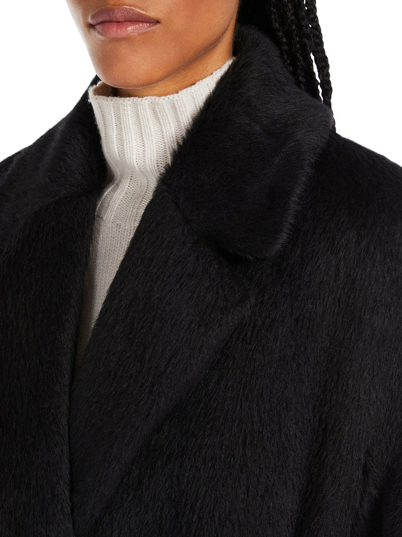 Overcoat in alpaca and wool
