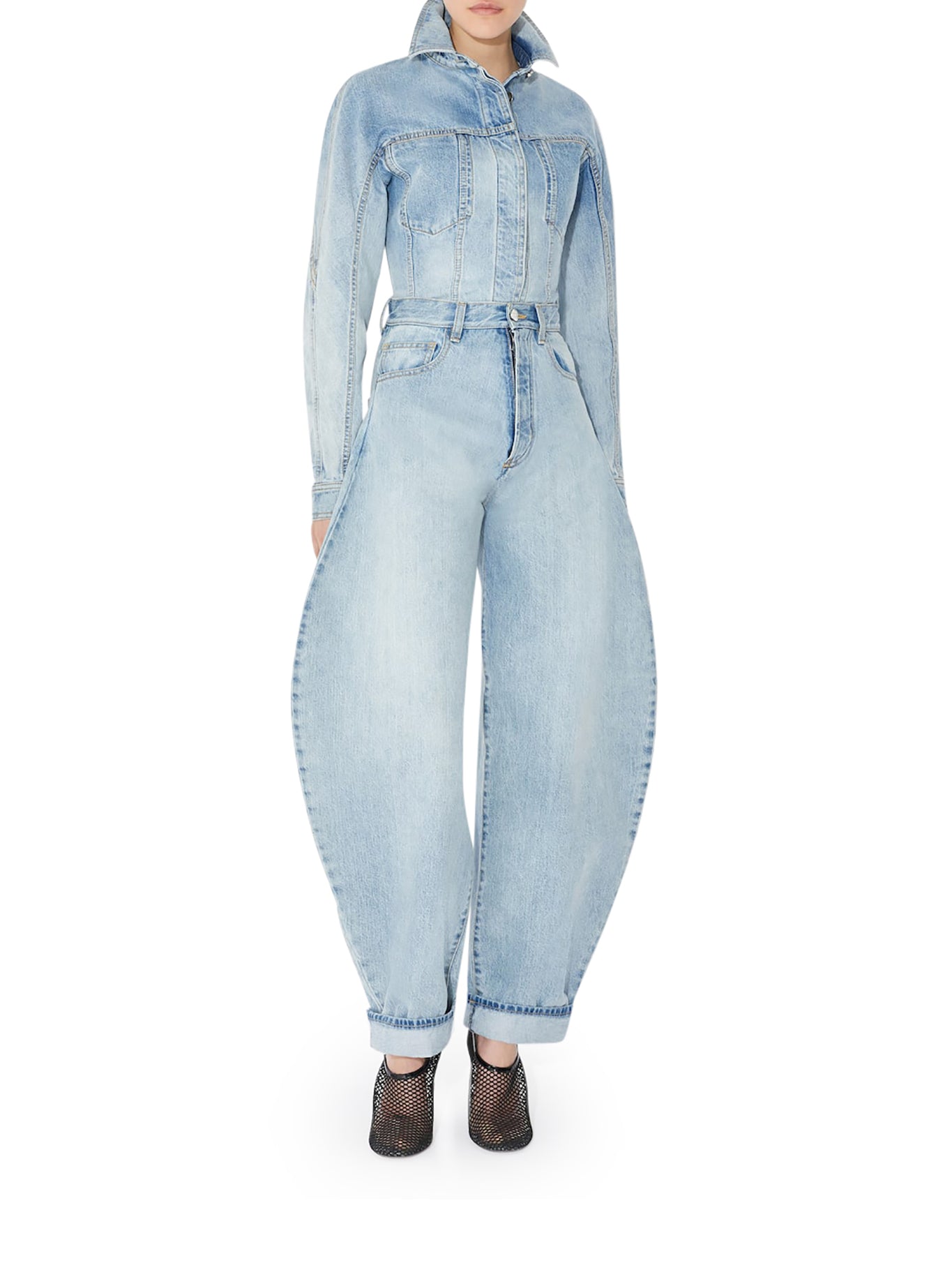 ROUNDED DENIM PANTS