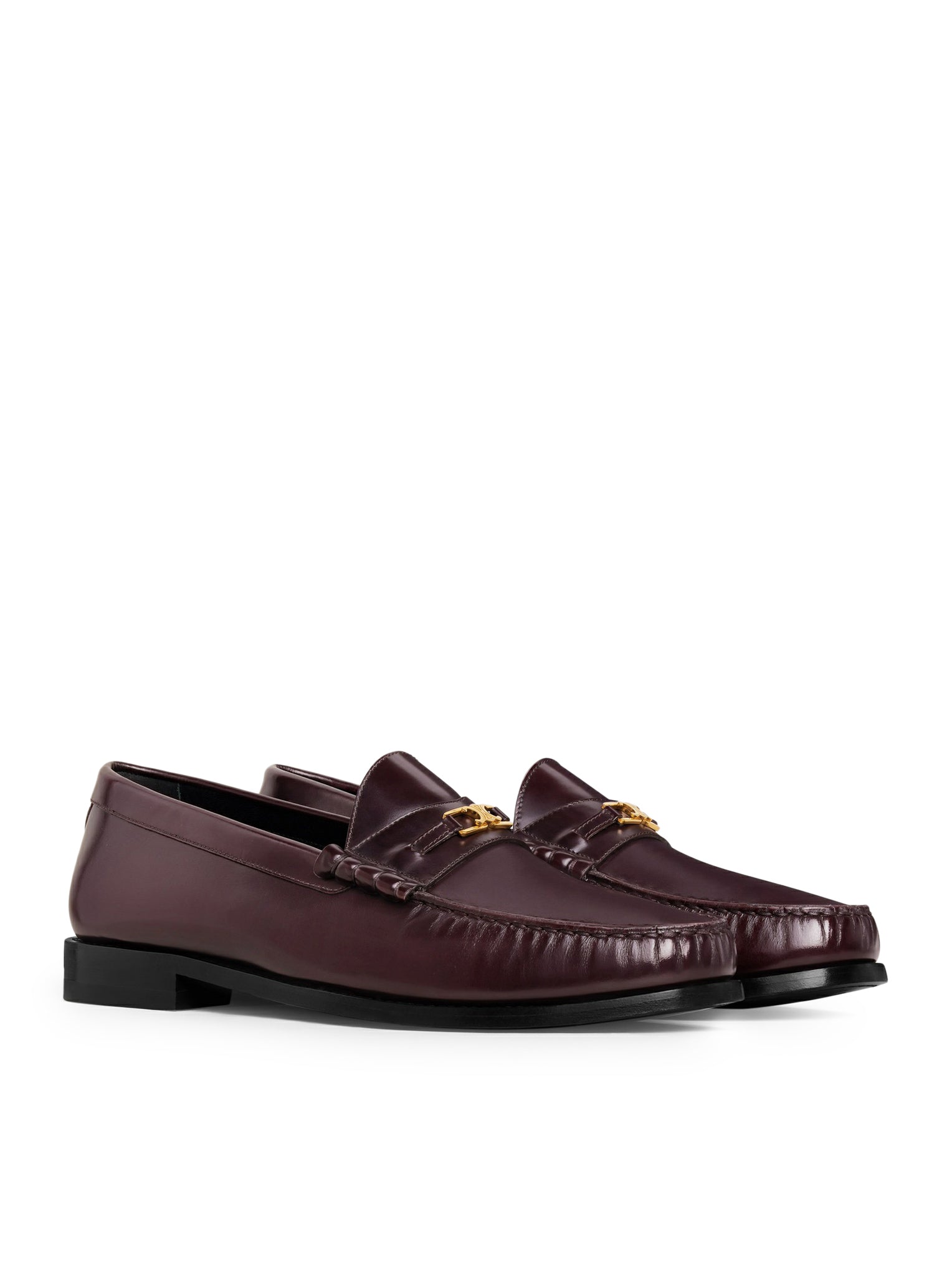 TRIOMPHE LUCO CELINE MOCCASIN IN BORDEAUX POLISHED BULL LEATHER