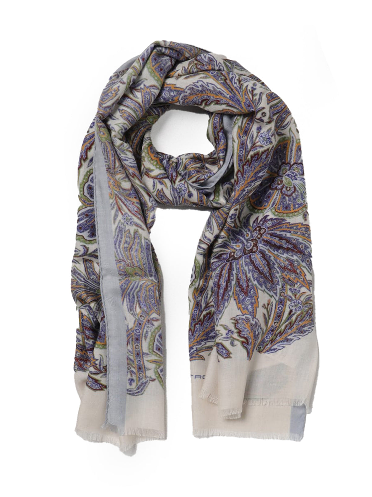 FLORAL SILK AND CASHMERE SCARF