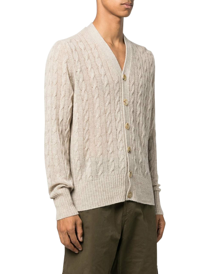 cable-knit cashmere cardigan