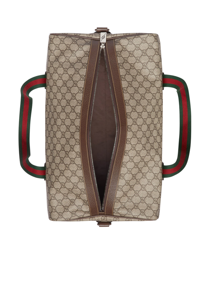 GUCCI Green GG crystal fabric duffle bag