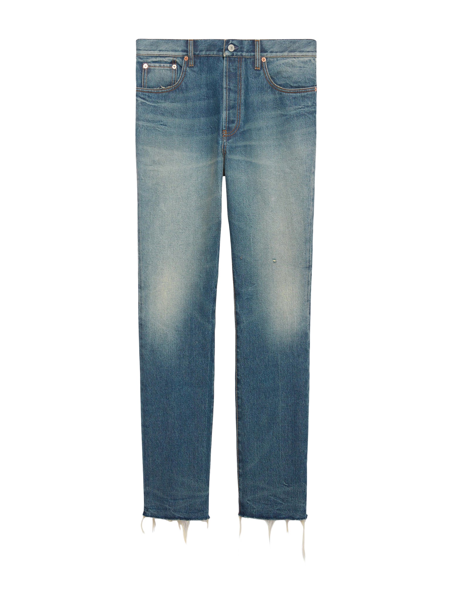 DENIM TROUSERS WITH LABEL