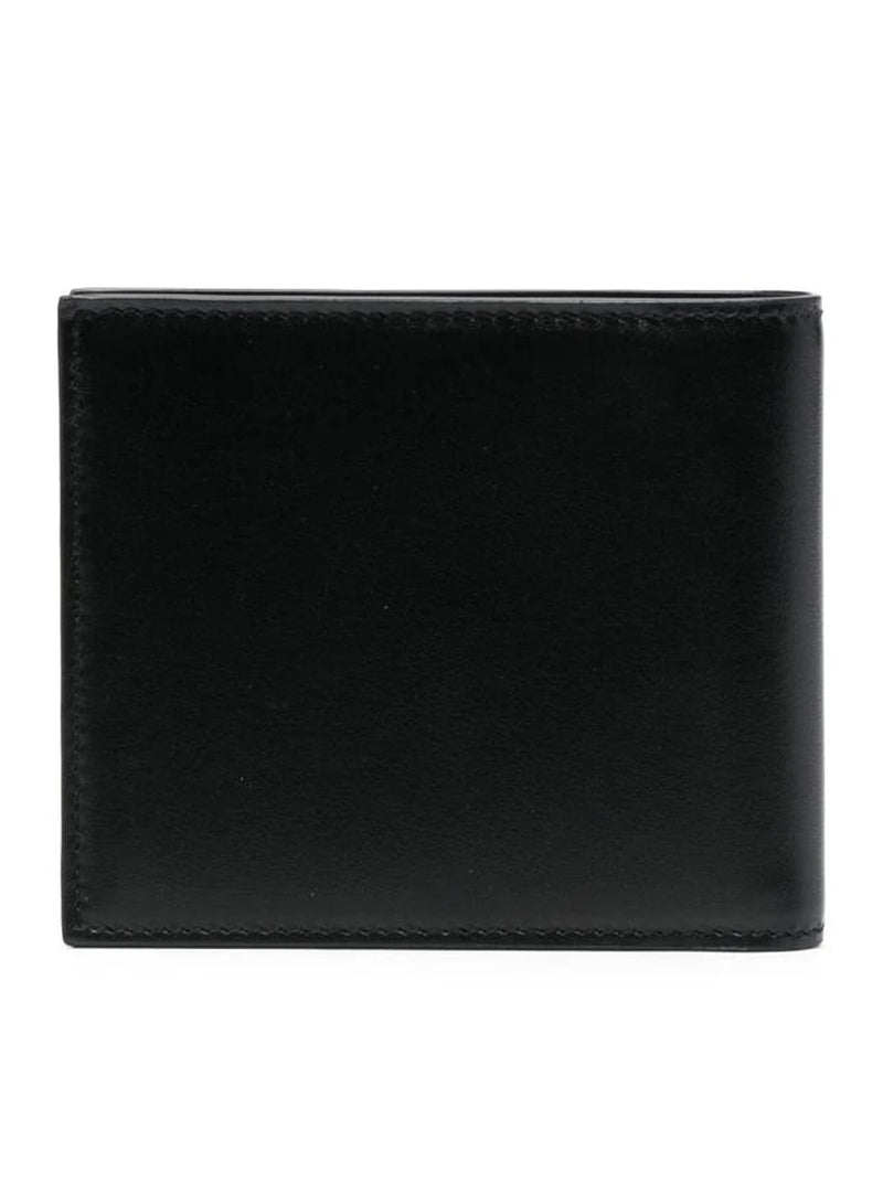 Bifold wallet in calfskin with logo