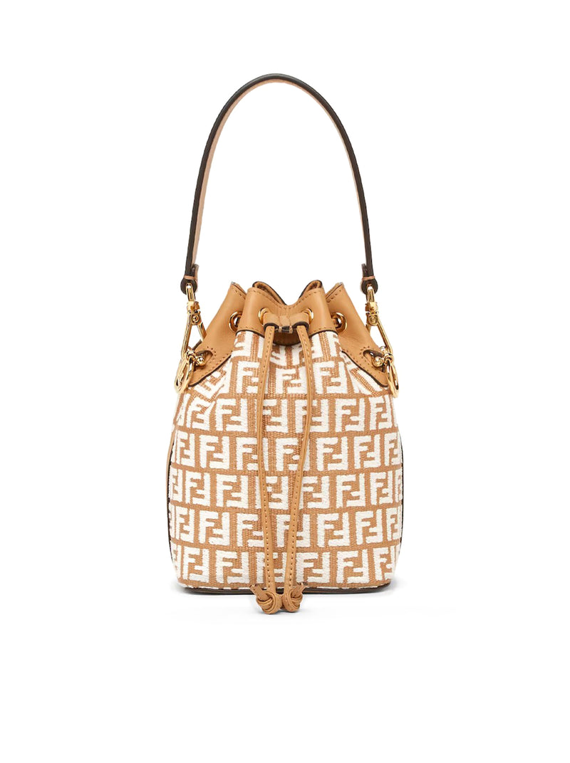 Mon Tresor Fendi wool bucket bag with FF logo