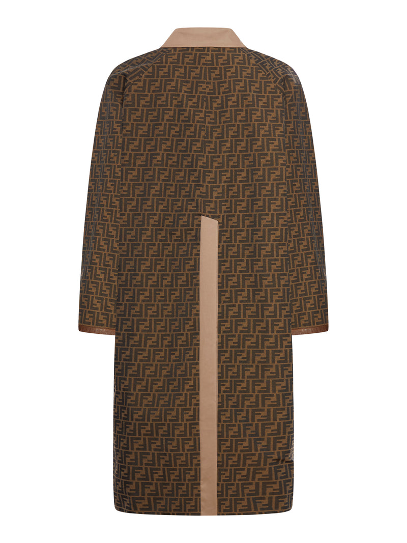 trench coat in brown fabric